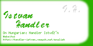 istvan handler business card